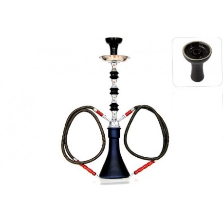 Shisha Alcatraz 50cm 2 węże czarna