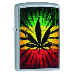 Zippo Rastafari Leaf Design