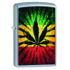 Zippo Rastafari Leaf Design