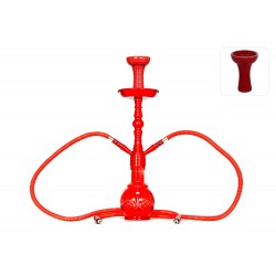 Shisha Fajka 50cm 2 węże czerwona