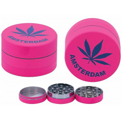 Młynek Grinder metalowy Liść Amsterdam 3cz 4cm Róż