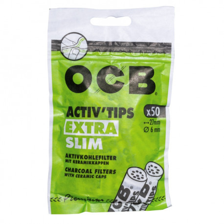 Filtry Węglowe OCB Activ Tips 50szt 6mm Woreczek