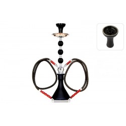 Shisha Fajka Szejk 50cm 2 węże czarna