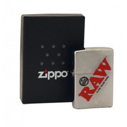 Zippo Raw Silver with logo