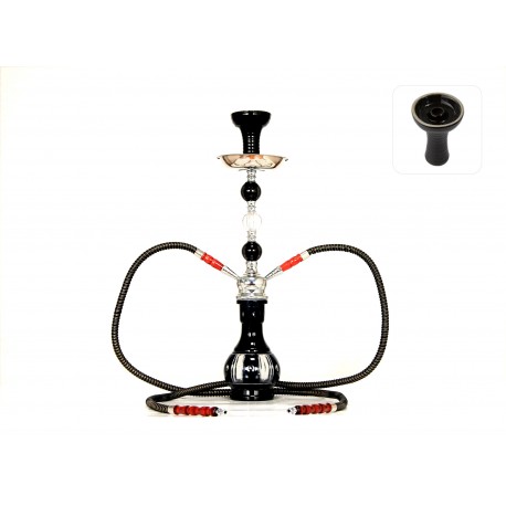 Shisha 50cm 2 węże czarna