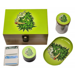 Zestaw Drewniany BOX-Rick and Morty-tacka, młynek, słoiczek