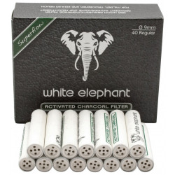 Filtry Węglowe do fajki White Elephant 9mm 40 sztuk
