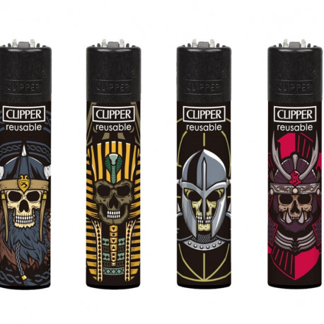 4 x Zapalniczka Clipper Ancient Skulls