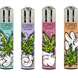 4 x Zapalniczka Clipper Cartoon Leaves