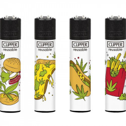 4 x Zapalniczka Clipper Leaves Fast Food
