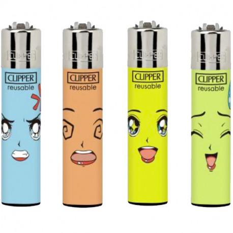 4 x Zapalniczka Clipper Manga Faces
