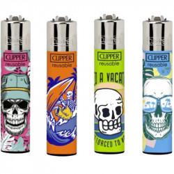 4 x Zapalniczka Clipper Vacay Skulls