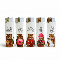 Zapalniczka Piezo High Fire Cats 5szt mix