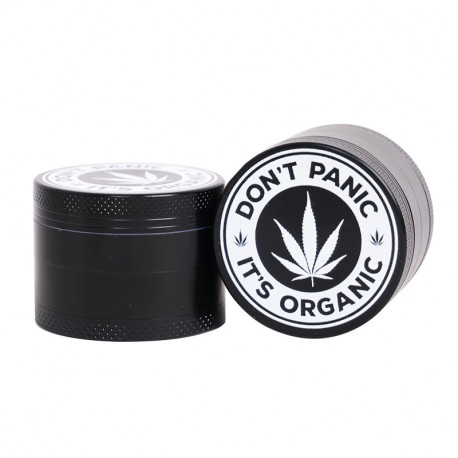 Młynek metalowy 4 cz. Don't Panic Black 5cm