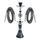 Shisha John 2 węże 47cm black