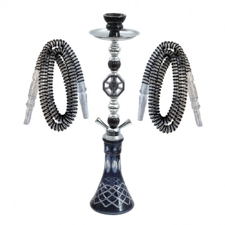 Shisha John 2 węże 47cm black