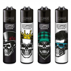 4 x Zapalniczka Clipper Skull Heads
