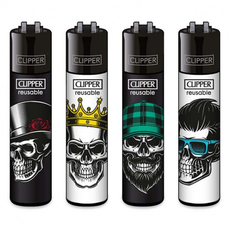4 x Zapalniczka Clipper Skull Heads