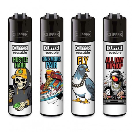 4 x Zapalniczka Clipper Urban Slogan