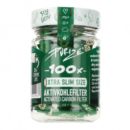 Filtry Purize Extra Slim Green 100szt Słoik
