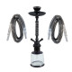 Shisha John 2 węże 47cm black