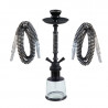 Shisha John 2 węże 47cm black
