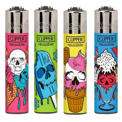 4 x Zapalniczka Clipper Frozen Skulls