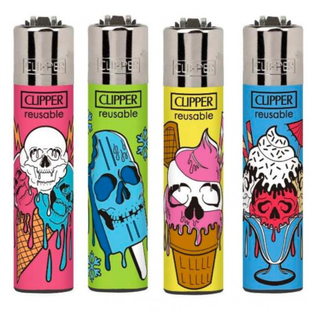 4 x Zapalniczka Clipper Frozen Skulls