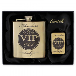 Zestaw Vip Club Piersiówka 180ml i Zapalniczka