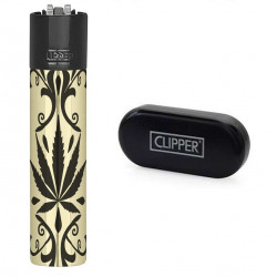 Zapalniczka Clipper Metal Elegant Weed Gold