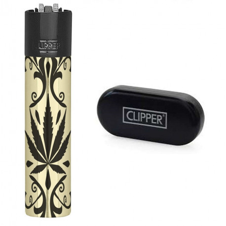 Zapalniczka Clipper Metal Elegant Weed Gold