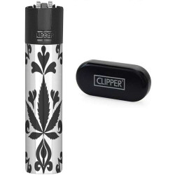 Zapalniczka Clipper Metal Elegant Weed Silver