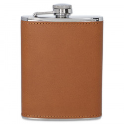 Piersiówka ekoskóra brąz 240ml stal nierdzewna