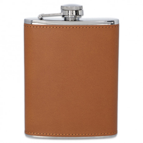 Piersiówka ekoskóra brąz 240ml stal nierdzewna