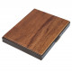 Papierośnica Premium Drewno Orzech Metalowa Płaska