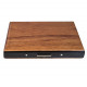 Papierośnica Premium Drewno Orzech Metalowa Płaska