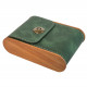 Etui Pudełko na Papierosy Drewno Eko Skóra Zielone