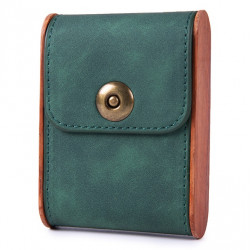 Etui Pudełko na Papierosy Drewno Eko Skóra Zielone