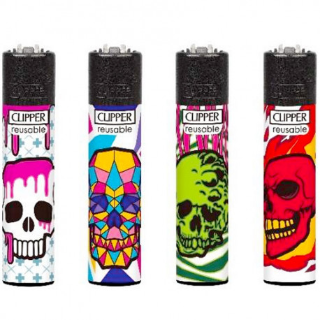 4 x Zapalniczka Clipper Marked Skulls 2