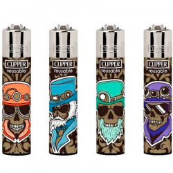 4 x Zapalniczka Clipper Marked Skulls 3