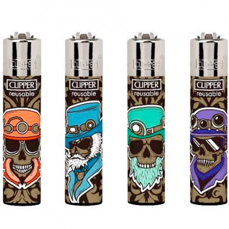 4 x Zapalniczka Clipper Marked Skulls 3