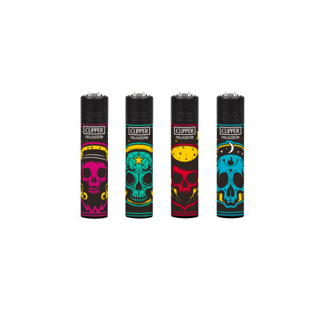 4 x Zapalniczka Clipper Black Magic Skulls
