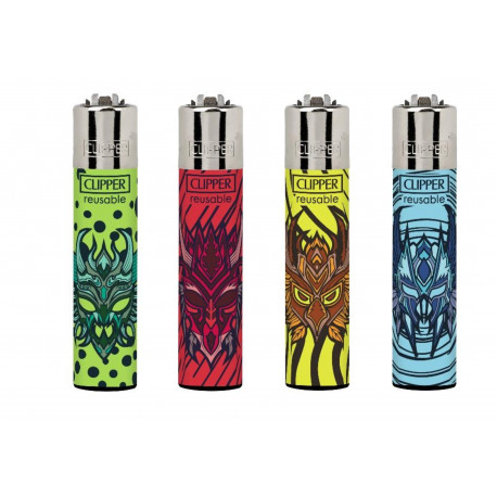 4 x Zapalniczka Clipper Tribal Masks