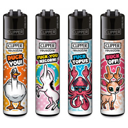 4 x Zapalniczka Clipper Fuck You Animals