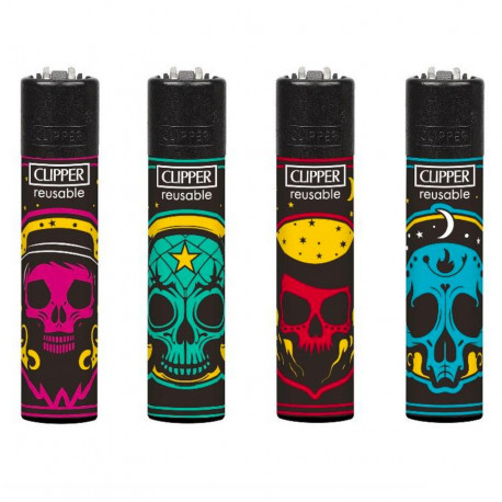 4 x Zapalniczka Clipper Black Magic Skulls