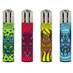 4 x Zapalniczka Clipper Tribal Masks