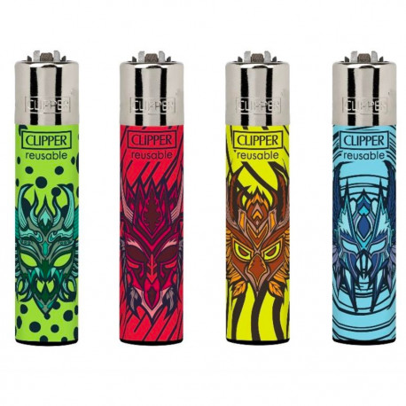 4 x Zapalniczka Clipper Tribal Masks