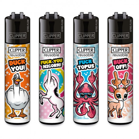 4 x Zapalniczka Clipper Fuck You Animals