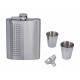 Zestaw Piersiówka stalowa srebrna 210 ml 2 x Kieliszek Lejek
