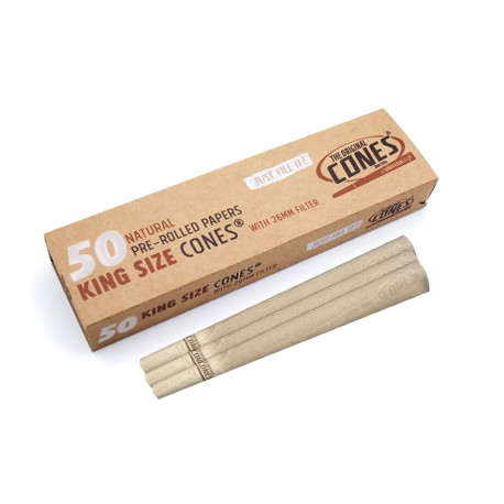 Skręcone bibułki owijki gotowce Cones Natural 109mm 50szt